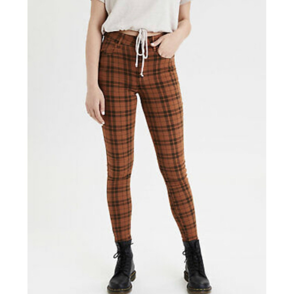 AMERICAN EAGLE Super Hi-Rise Brown Jegging - Picture 1 of 7